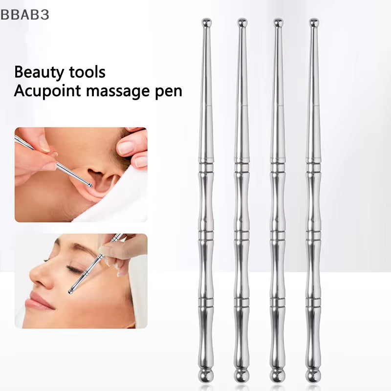 1Pcs Double Head Acupuncture Pen Facial Reflexology Tools Stainless Steel Trigger Point Massager Tool Deep Tissue Massage Tool