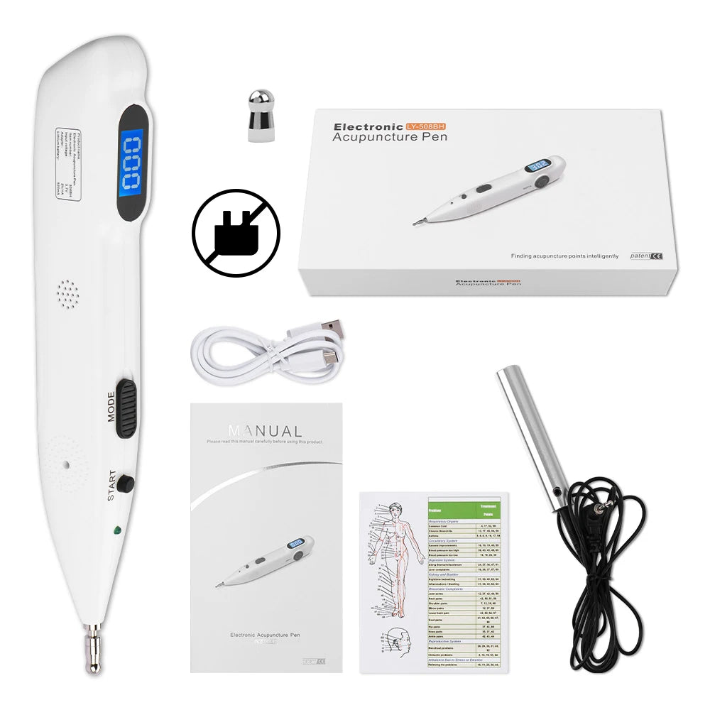 Electronic Acupuncture Pen Point Detector Acupressure Massage Electric Acupuncture Meridian Pen Pain Therapy Face Care Health
