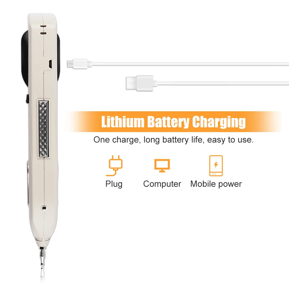 Electronic Acupuncture Pen Point Detector Acupressure Massage Electric Acupuncture Meridian Pen Pain Therapy Face Care Health