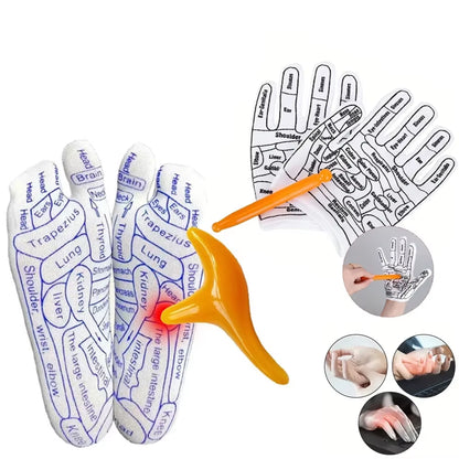 6 Pcs Acupoint Glove Foot Acupressure Sock Massaging Sock Massage Relieve Tired Massager Reflexology Socks Foot Physiotherapy