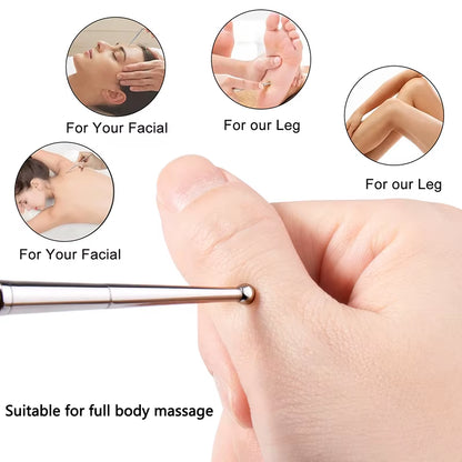 1Pcs Double Head Acupuncture Pen Facial Reflexology Tools Stainless Steel Trigger Point Massager Tool Deep Tissue Massage Tool